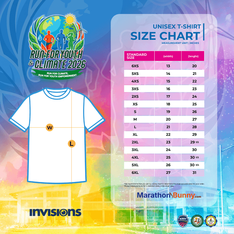 Finisher Shirt Size Chart